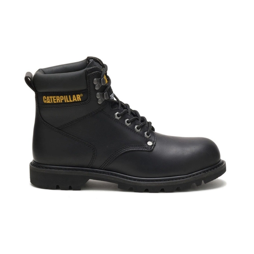 Caterpillar Men Second Shift Steel Toe Work Boot Size 14 USA Black Leather